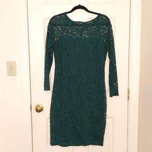 Forest Green Lace Sheath Dress